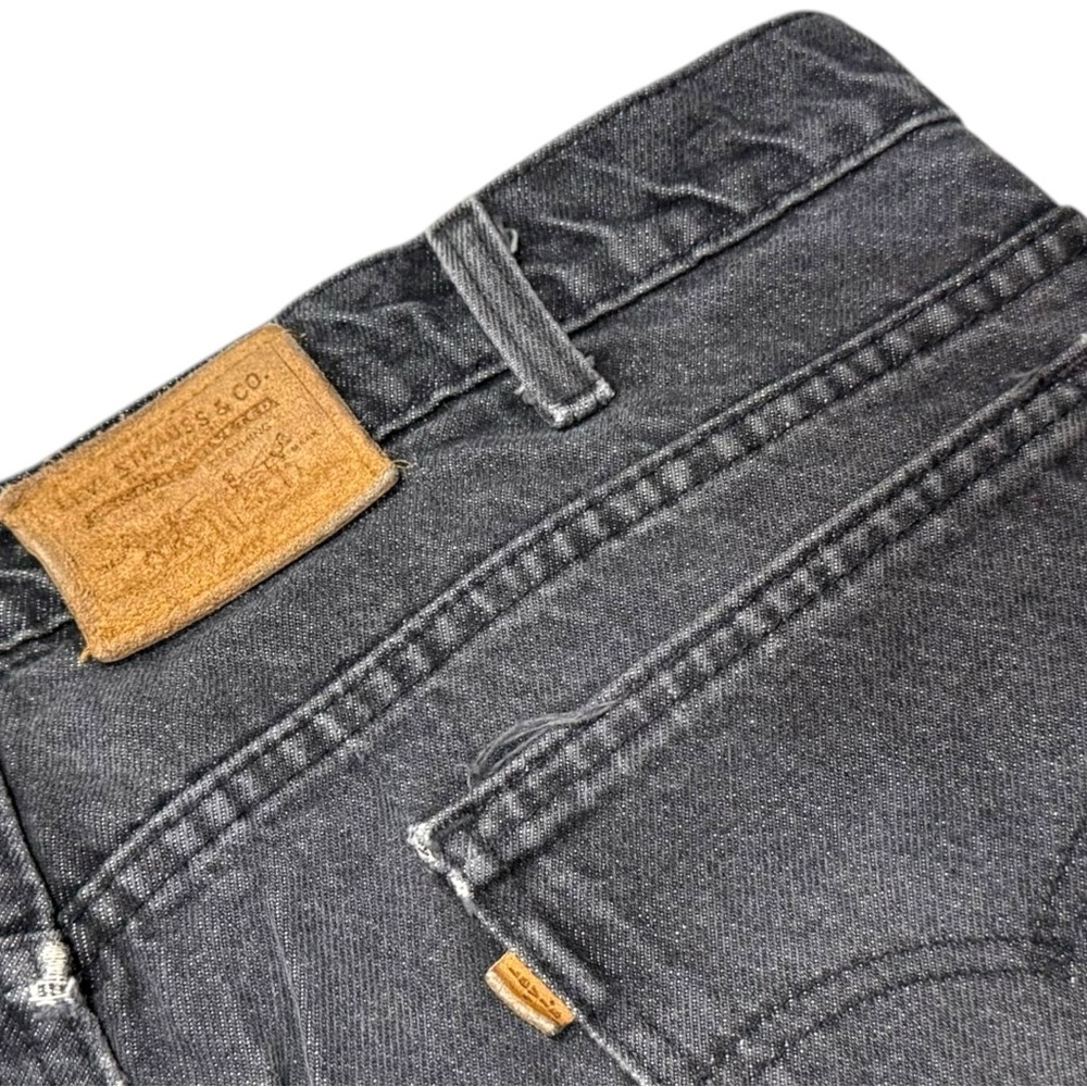 Vintage Levi's 505 regular fit Black Jeans with an Orange Tab Jeans - 38x36 - Picture 5 of 7